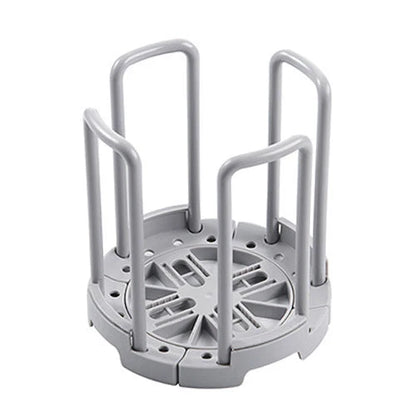 Flexible Drain Plate Storage Racks in grey and white for kitchen organisation