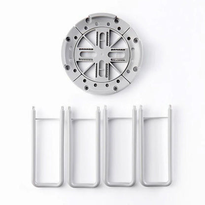 Flexible Drain Plate Storage Racks in grey and white for kitchen organisation