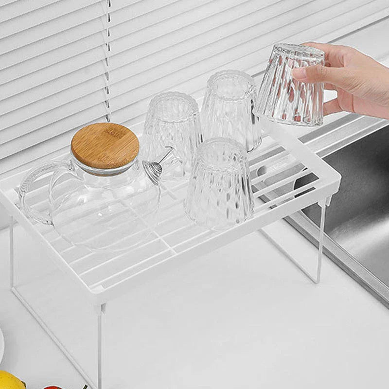 Versatile desktop storage organiser made of durable ABS plastic, featuring adjustable height and multi-level design for efficient organisation of office and home items.