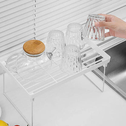 Versatile desktop storage organiser made of durable ABS plastic, featuring adjustable height and multi-level design for efficient organisation of office and home items.