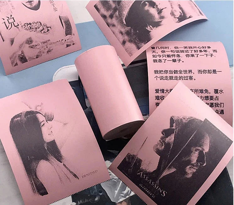 Compact wireless thermal printer for printing photos, labels, and memorabilia directly from your smartphone