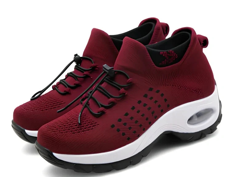 Women's black moon mesh sports shoes with cotton vamp, flat heel, round toe, size 38 shown on white background