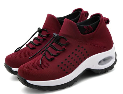 Women's black moon mesh sports shoes with cotton vamp, flat heel, round toe, size 38 shown on white background