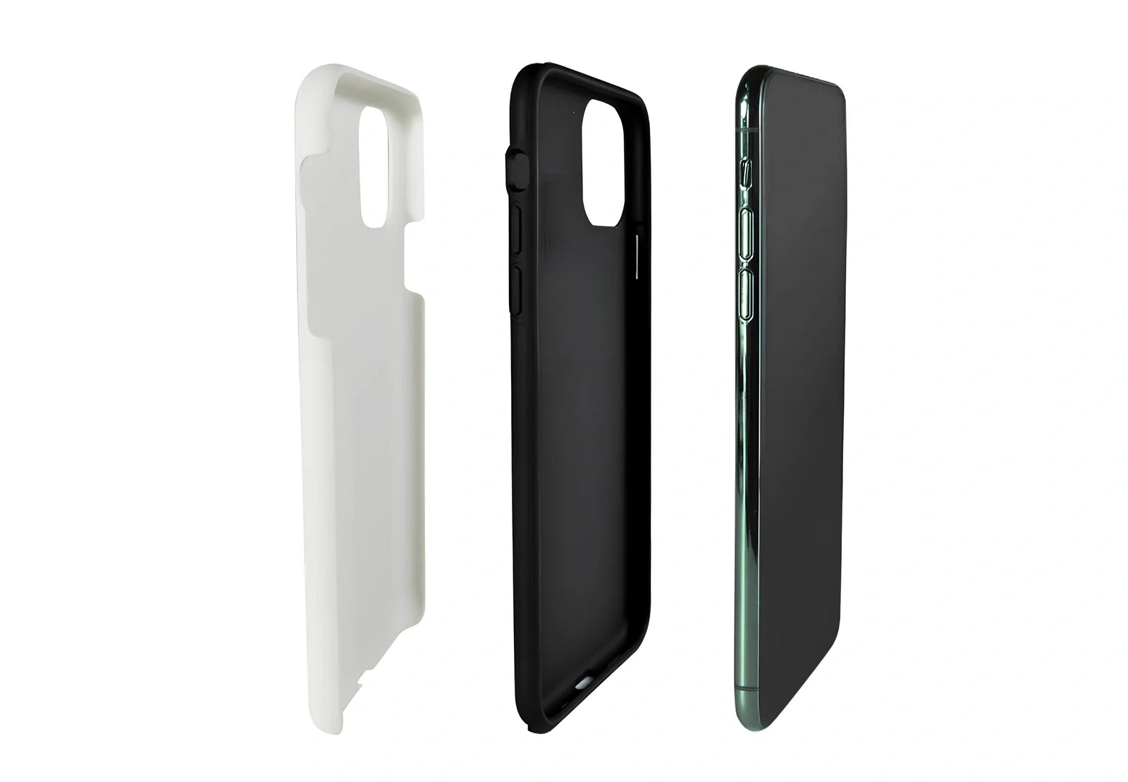 Custom printed snap phone case with dye-sublimation coating showing complete edge coverage and sharp design details