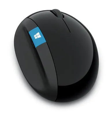 Microsoft Wireless Ergonomic Mouse Black with 1000 DPI and 2.4GHz USB receiver, standard size
