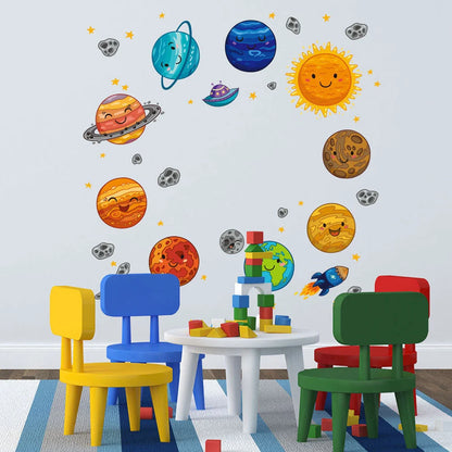 Set of decorative PVC wall stickers for children's bedrooms, waterproof and easy to apply