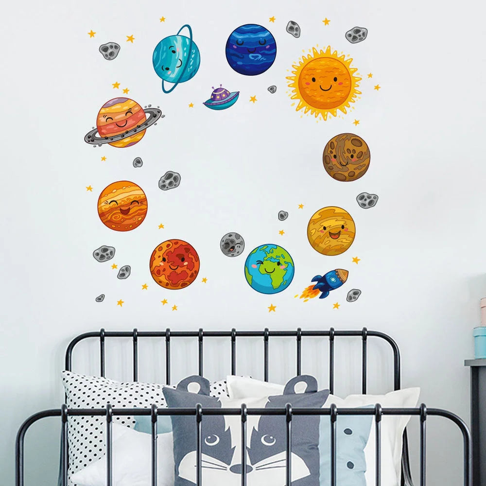 Set of decorative PVC wall stickers for children's bedrooms, waterproof and easy to apply