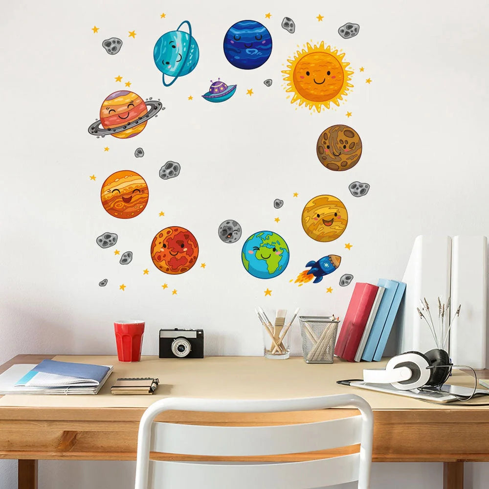 Set of decorative PVC wall stickers for children's bedrooms, waterproof and easy to apply