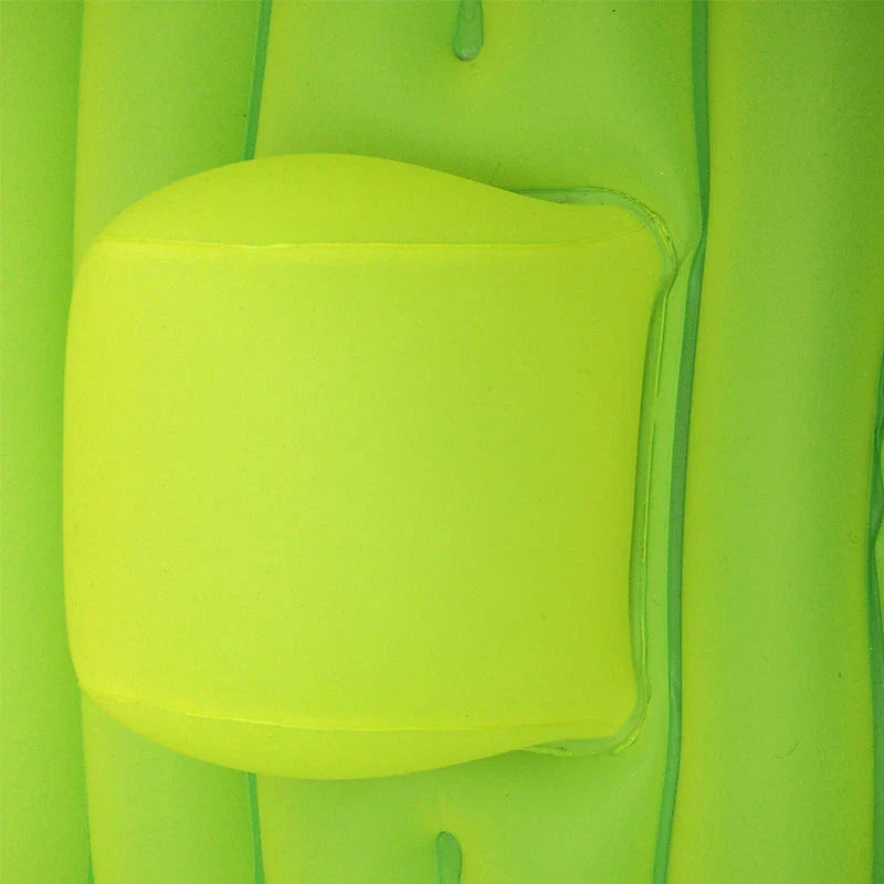 Inflatable baby bath tub in blue and orange with safety air column