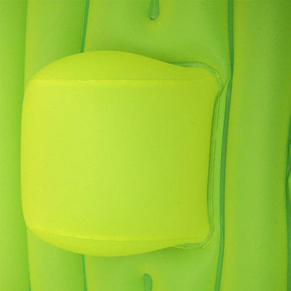 Inflatable baby bath tub in blue and orange with safety air column