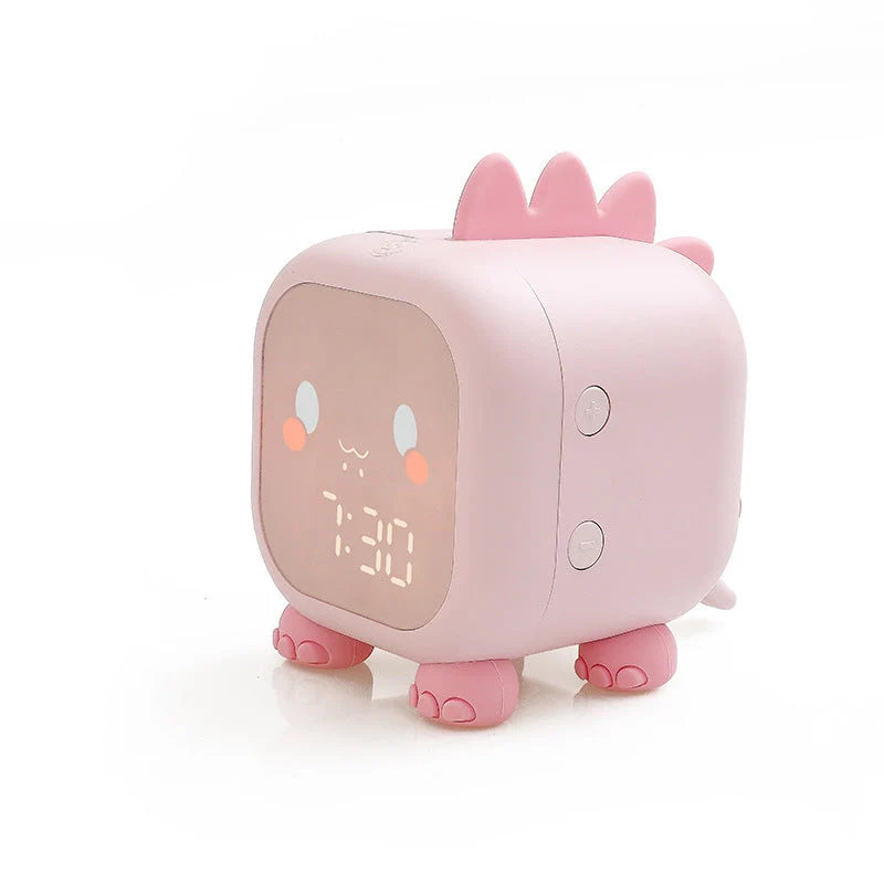 LED Cartoon Alarm Clock with voice control and digital display in various colors