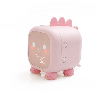 LED Cartoon Alarm Clock with voice control and digital display in various colors