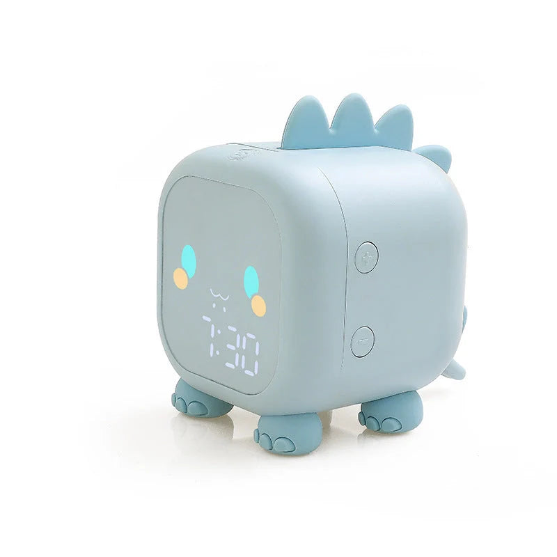 LED Cartoon Alarm Clock with voice control and digital display in various colors