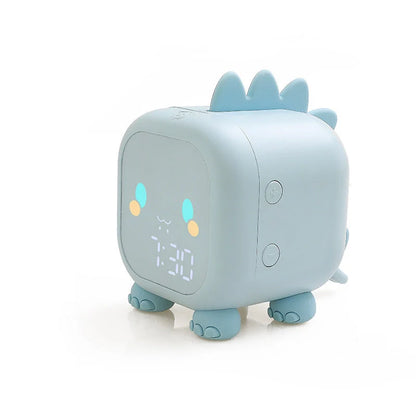 LED Cartoon Alarm Clock with voice control and digital display in various colors