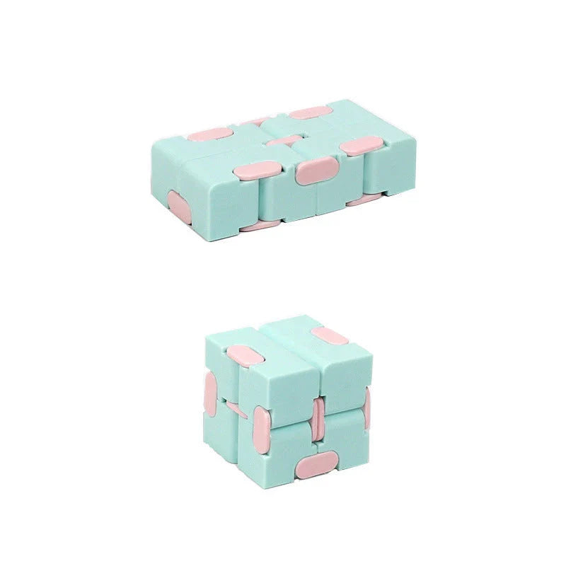 Infinity Cube Fidget Puzzle Toy in various colours for stress relief and focus enhancement