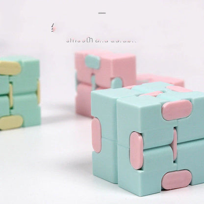 Infinity Cube Fidget Puzzle Toy in various colours for stress relief and focus enhancement
