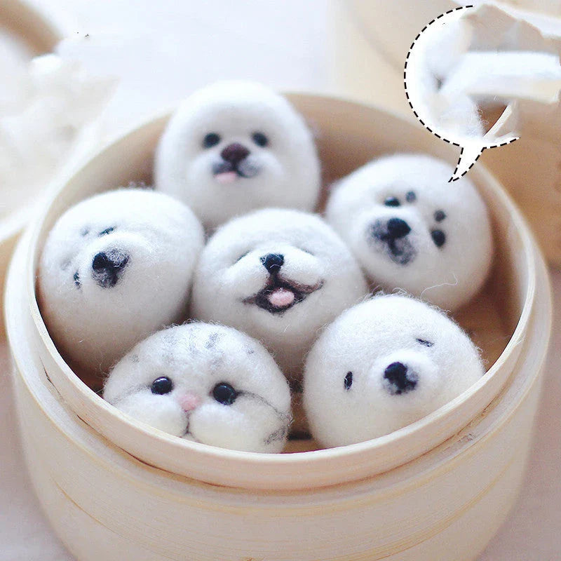 DIY Wool Felt Dolls Kit with materials and tools for creative crafting