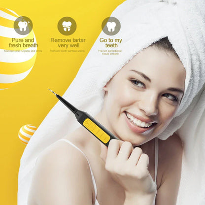 High-frequency vibration tooth cleaner with stainless steel head and USB charging