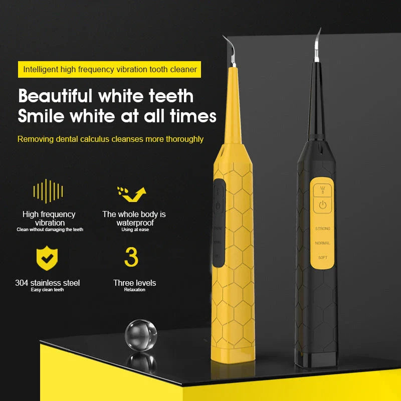High-frequency vibration tooth cleaner with stainless steel head and USB charging
