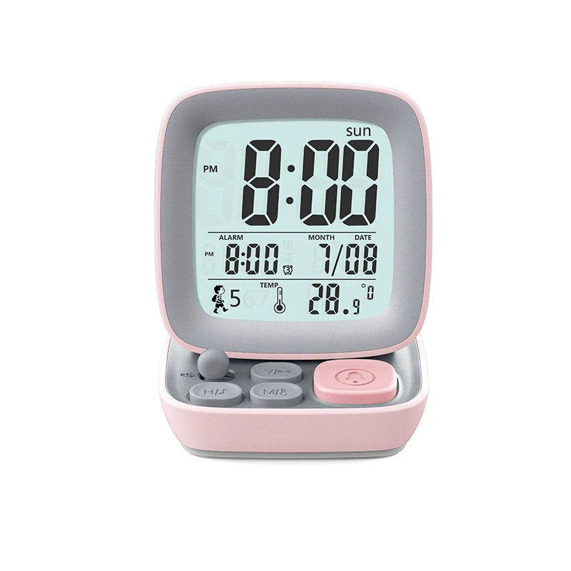 LED Cartoon Alarm Clock for Children with Silent Luminous Display