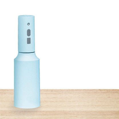 USB rechargeable electric watering kettle sprayer in white, blue, and green