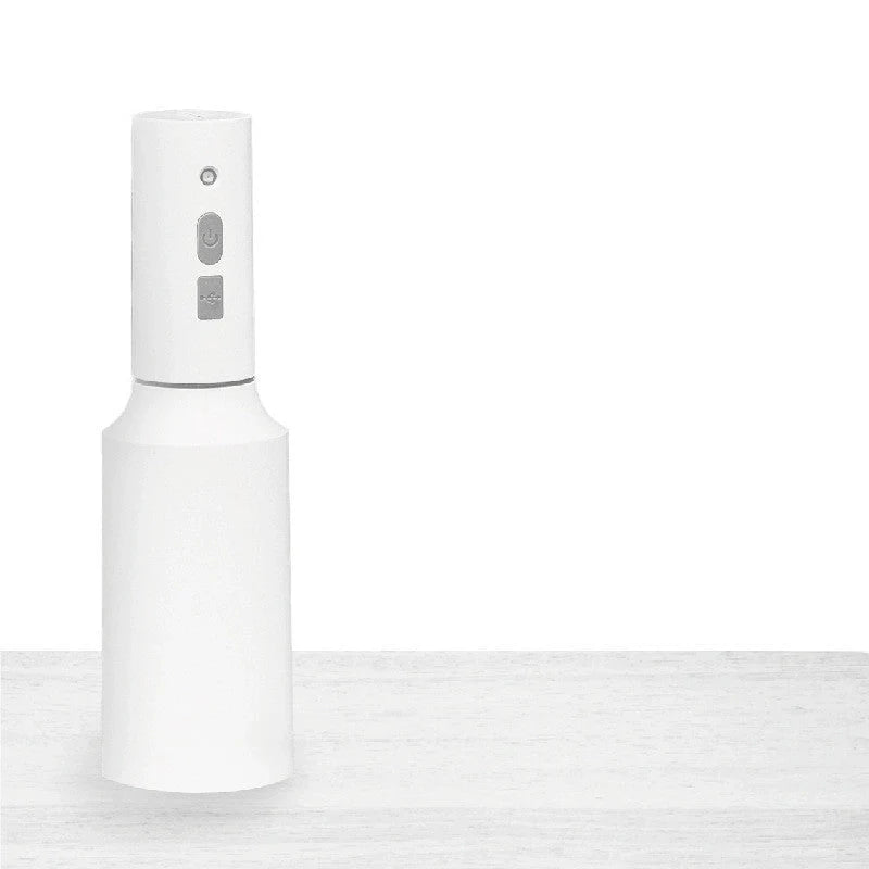 USB rechargeable electric watering kettle sprayer in white, blue, and green