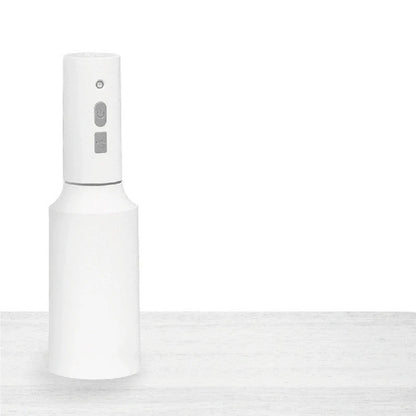 USB rechargeable electric watering kettle sprayer in white, blue, and green