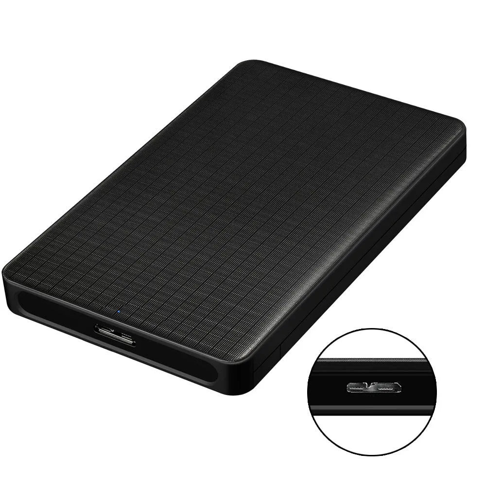 Black grid pattern USB3.0 mobile hard disk box for 2.5 inch SATA HDD SSD