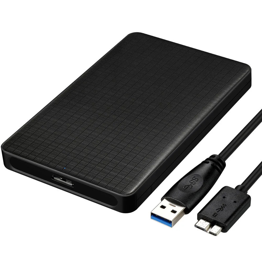 Black grid pattern USB3.0 mobile hard disk box for 2.5 inch SATA HDD SSD