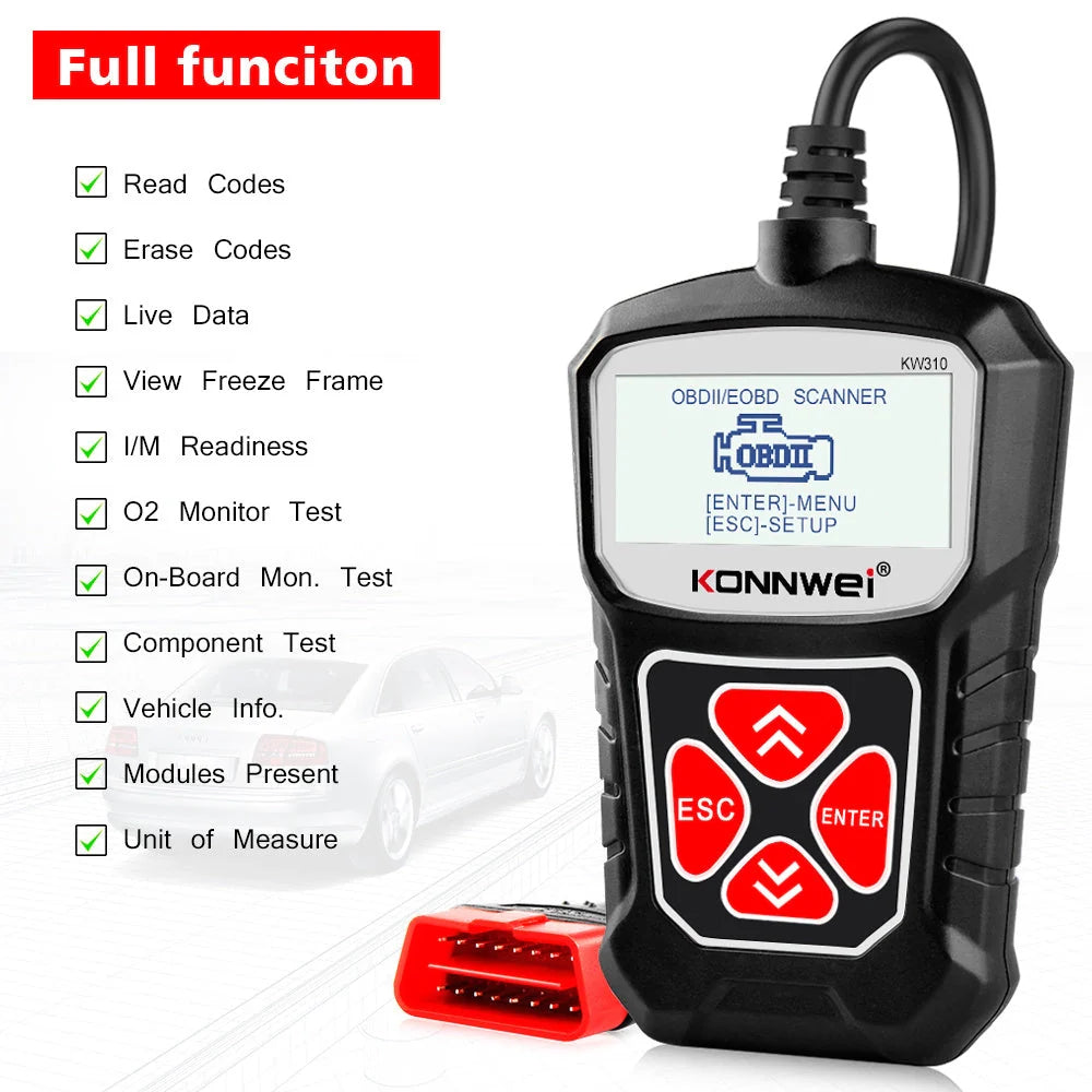 Car Scanner Diagnostic Tool for 12V Gasoline Vehicles with fast scan capability