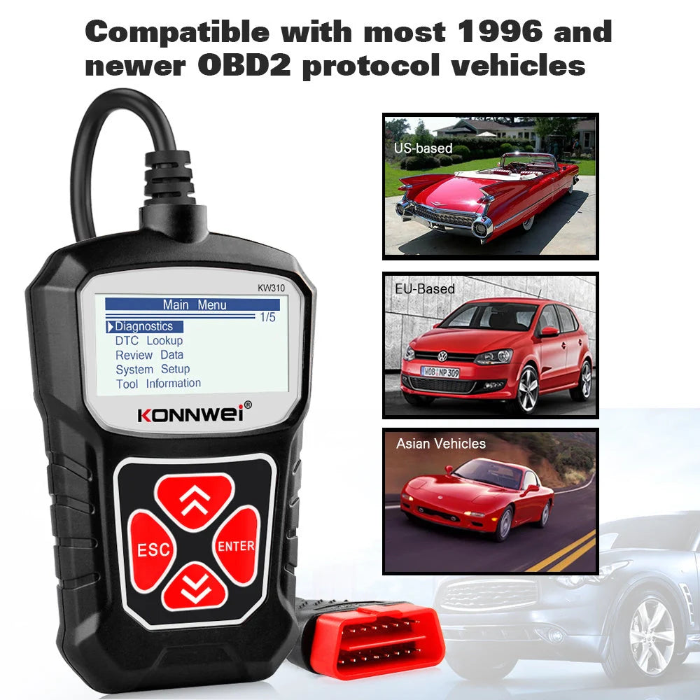 Car Scanner Diagnostic Tool for 12V Gasoline Vehicles with fast scan capability
