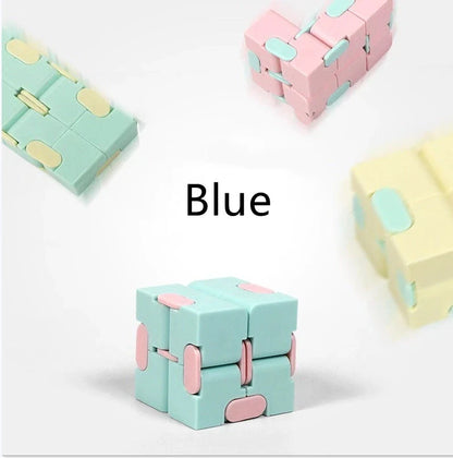 Infinity Cube Fidget Puzzle Toy in various colours for stress relief and focus enhancement