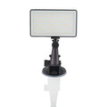 Black aluminium portable LED video light for laptop conferences with a display screen and Type-C port.