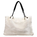 Plush wool horizontal square handbag with zipper closure and soft handle, 45cm width, available in multiple colours