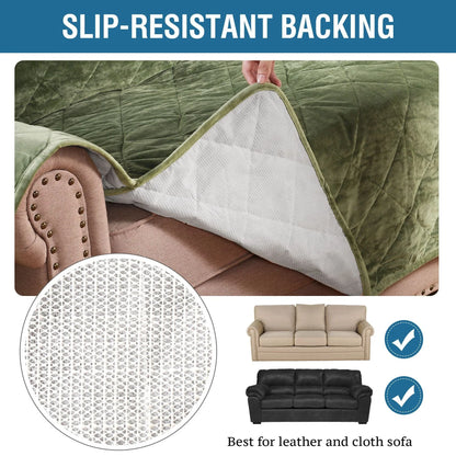 Non-slip sofa cushion with ultra-soft velvet plush in various colours