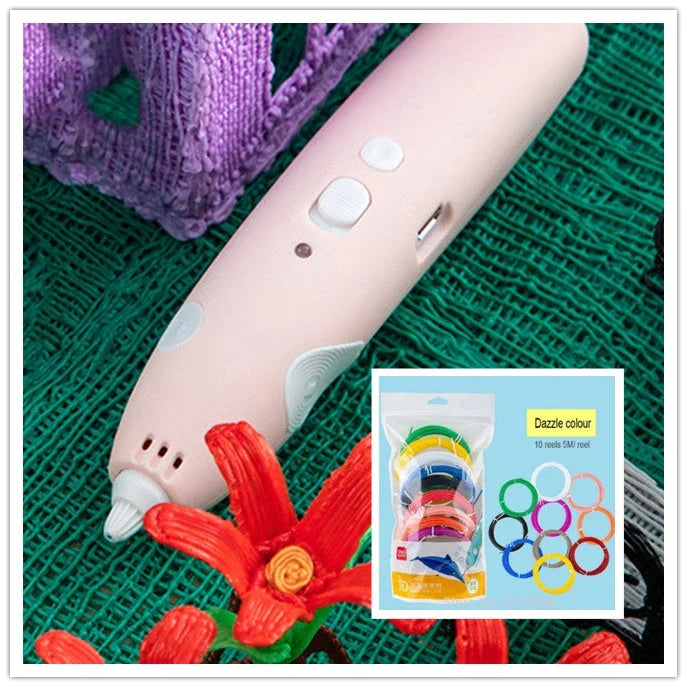 3D Printing Pen with LED display for temperature adjustment, compatible with ABS and PLA filaments