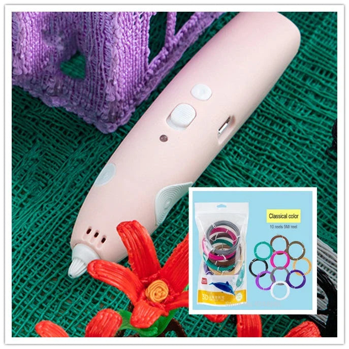 3D Printing Pen with LED display for temperature adjustment, compatible with ABS and PLA filaments