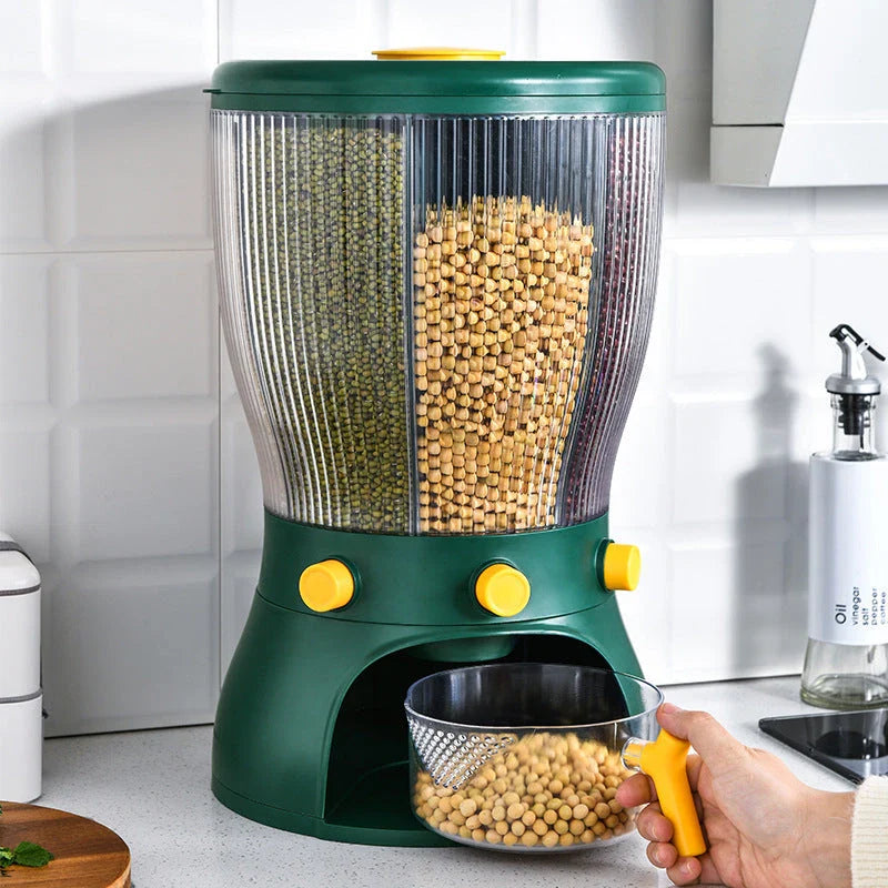 Versatile Rotating Food Canister with Airtight Lid - Moisture and Pest-Proof Grain Storage for Kiwi Kitchens