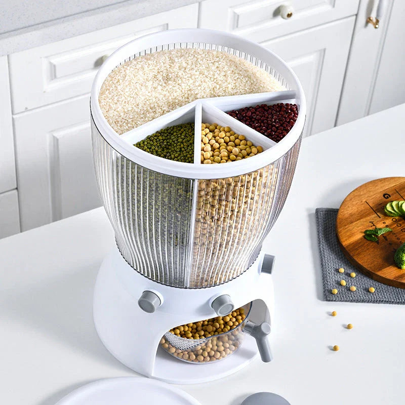 Versatile Rotating Food Canister with Airtight Lid - Moisture and Pest-Proof Grain Storage for Kiwi Kitchens