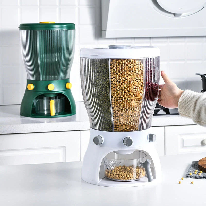 Versatile Rotating Food Canister with Airtight Lid - Moisture and Pest-Proof Grain Storage for Kiwi Kitchens