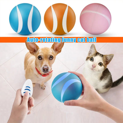 Wireless Smart Remote Control Pet Toy with LED Flashing Lights in blue, pink, and orange
