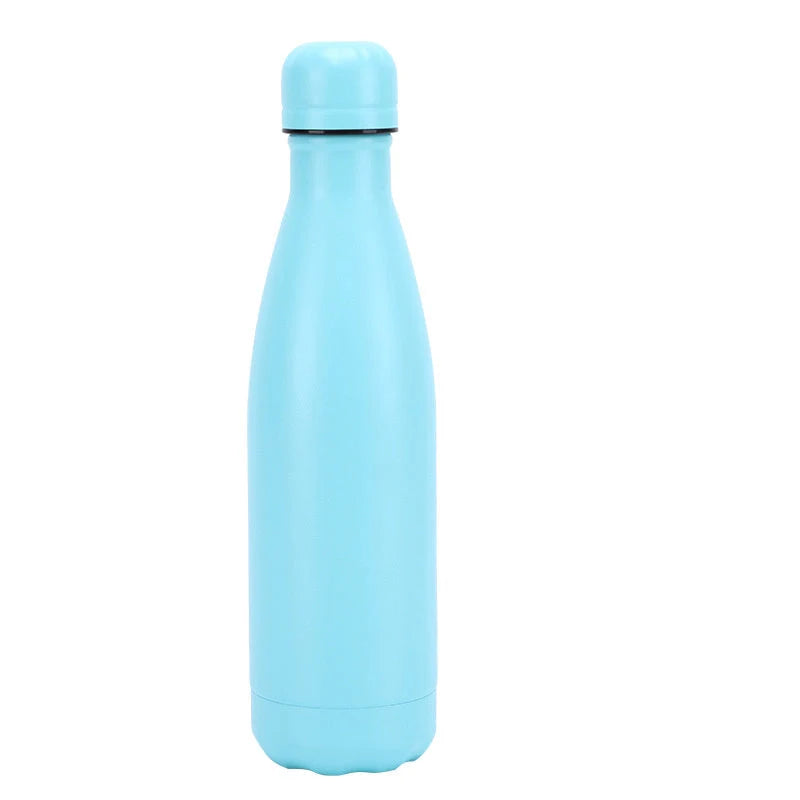 Insulated stainless steel water bottle with rubber painted surface in various colours