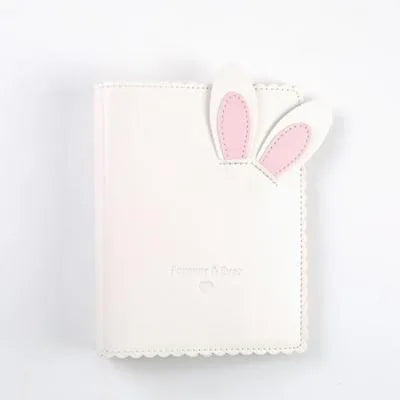 Rabbit themed 3-inch mini photo album with 16 pages in pink, blue or white colour options