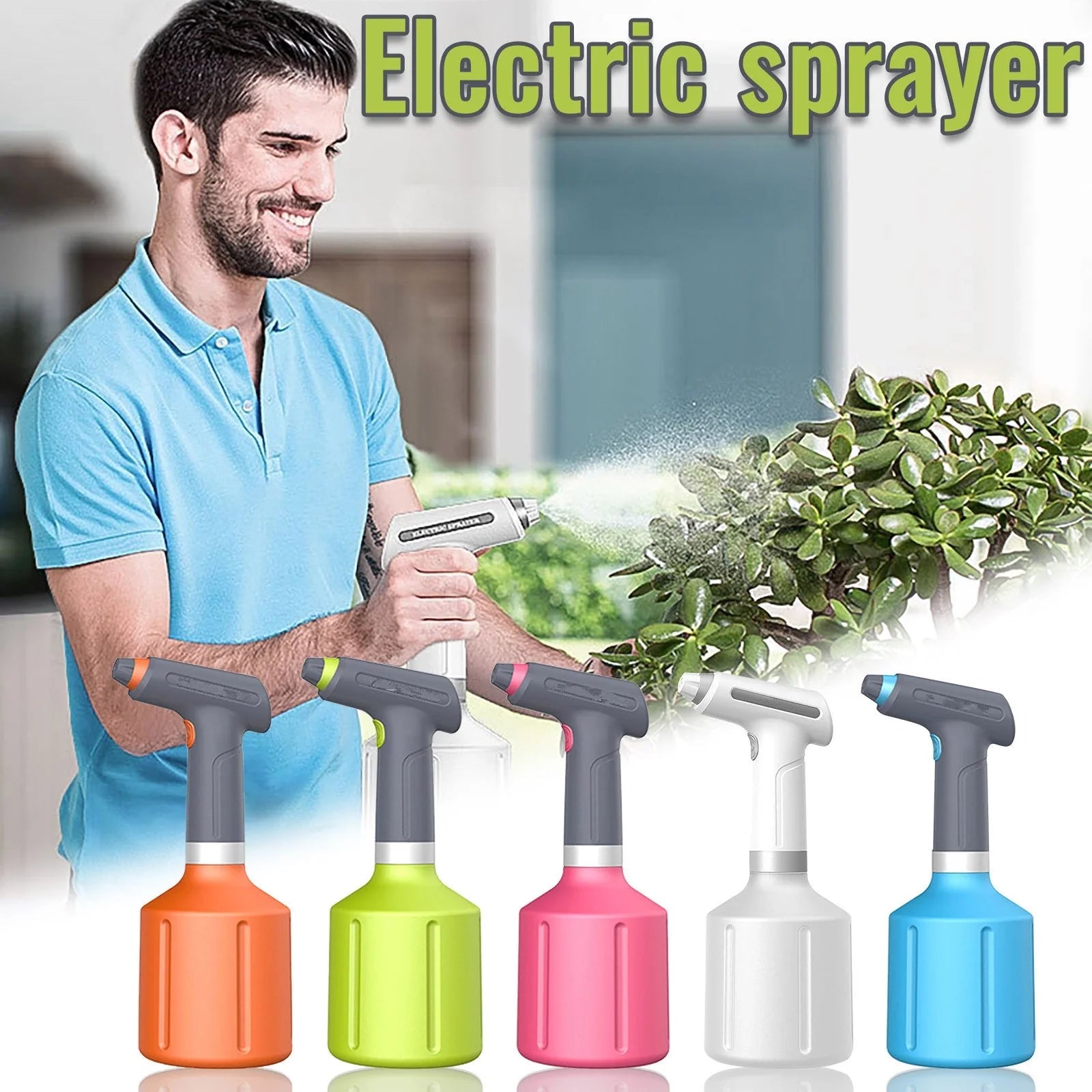 Automatic plant spray bottle with adjustable spout and USB recharge