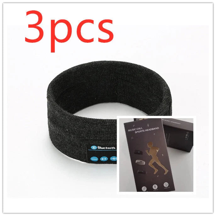 Wireless Bluetooth headband for fitness and yoga in rose red, deep blue, black, and gray