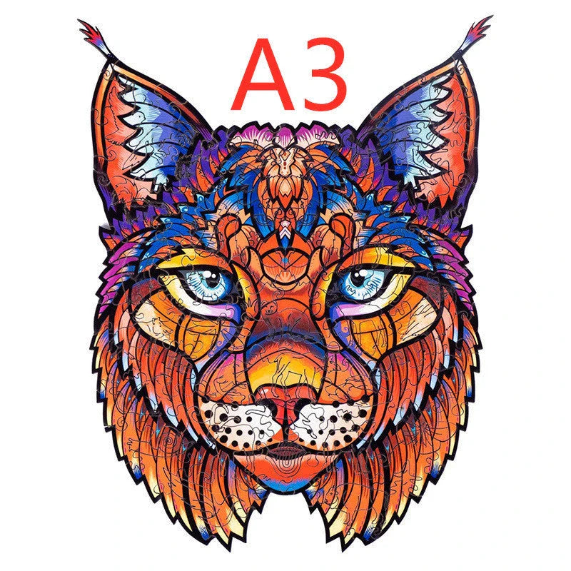 DIY wooden animal puzzles crafted from eco-friendly basswood, featuring various sizes and designs