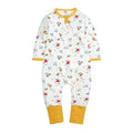Yellow cotton long sleeve zip-up baby onesie romper for newborns and toddlers