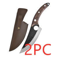 Hand-forged boning knife with walnut handle for precise meat cutting