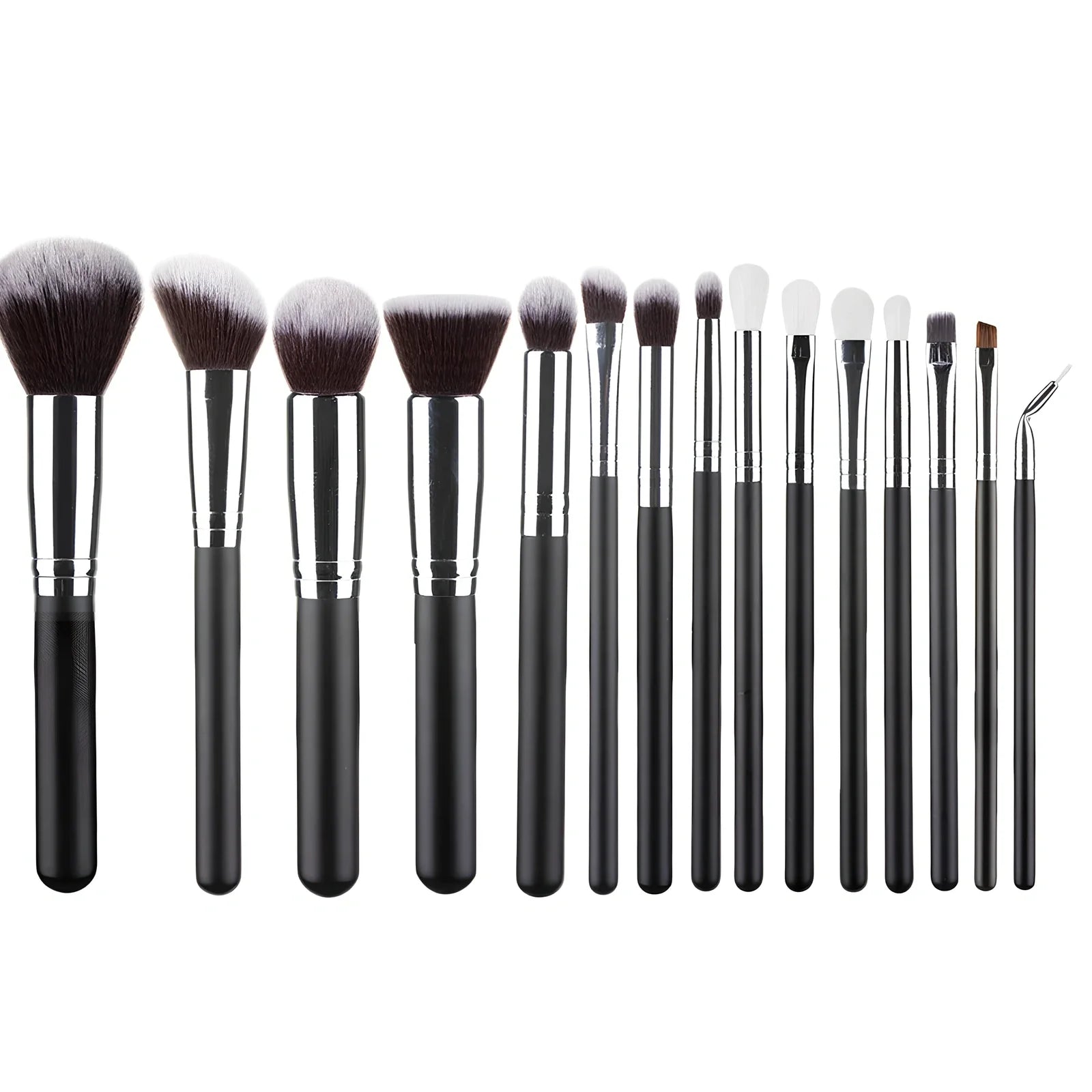 15-piece rose gold makeup brush set in pink with wooden 22cm handles and 3cm nylon wool bristles, optional storage bag