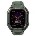 Rugged outdoor smartwatch with 1.69-inch screen showing sports modes on silicone wristband